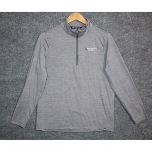 Travis Mathew Shirt Womens Large Grey Crestview 1/4 LS Zip Mock Neck Golfing NWT